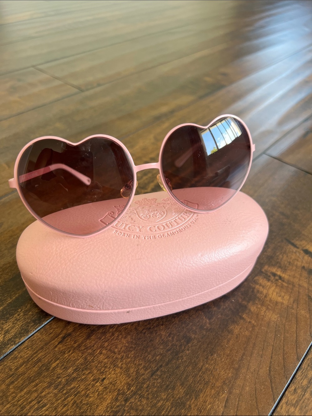Juicy Couture Pink Heart Frame Sunglasses with Tinted Lenses